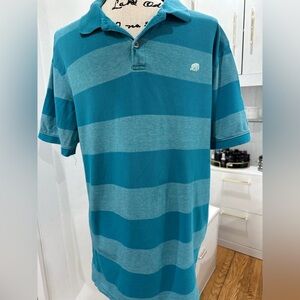 Banana Republic Teal Striped Polo Shirt